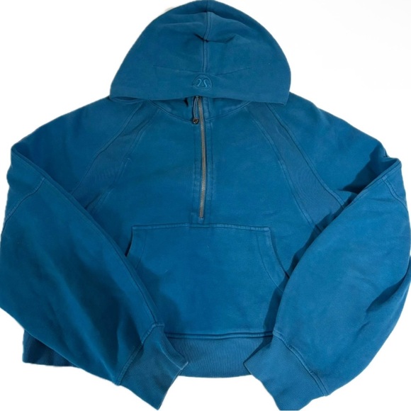 Lululemon Scuba Oversized 1/2 Zip Hoodie Size M/L in Blue Borealis - Picture 4 of 9
